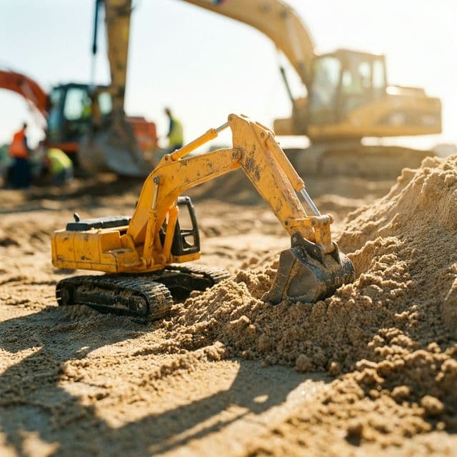 Bruder játék markoló és építkezés